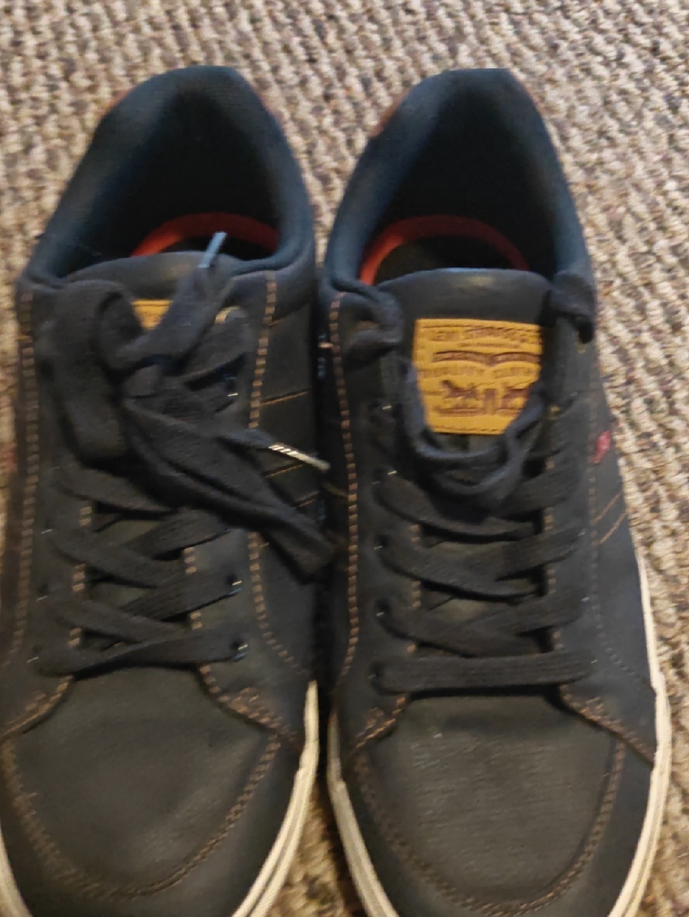 Men's Low-Top Blue Sneakers with Red Accent